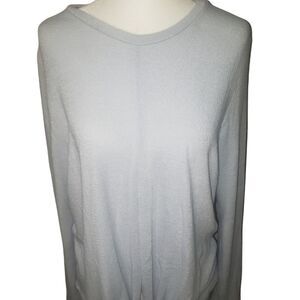 Harper Heritage Blue Long Sleeve Tie Blouse Large Style 3126ls